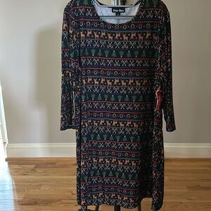 NWT XL Holiday Ugly Christmas swing Dress
